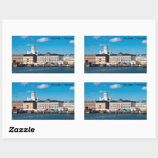 Helsinki City Skyline Rechteckiger Aufkleber (Blatt)