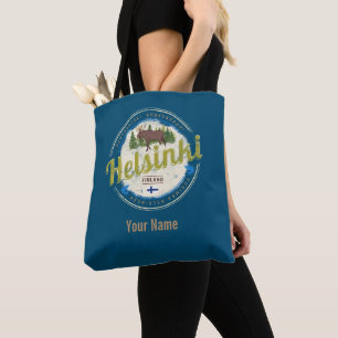 Helsinki Elch Hauptstadt Finnlands Vintage-Souveni Tasche