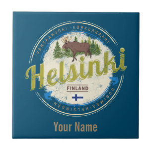 Helsinki Elch Hauptstadt von Finnland Vintage-Souv Fliese