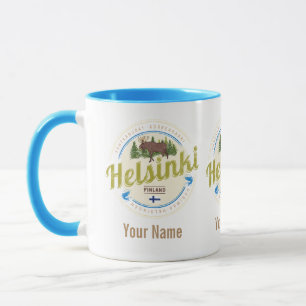 Helsinki Elch Hauptstadt von Finnland Vintage-Souv Tasse