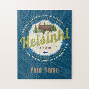 Helsinki Elche Hauptstadt Finnland Vintagen Souven Puzzle