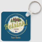 Helsinki Elche Hauptstadt Finnland Vintagen Souven Schlüsselanhänger (Rückseite)