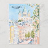 Helsinki Finland Gouache Paint Illustration Travel Postkarte (Vorderseite)
