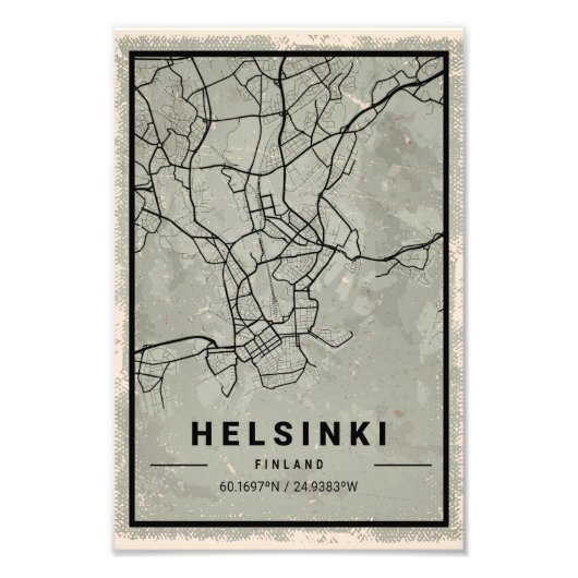 Helsinki finland map print poster canvas (Vorne)