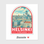 Helsinki Finland Travel Art Emblem Aufkleber (Blatt)