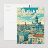 Helsinki Finland Travel Art Vintage Postkarte (Vorne/Hinten)