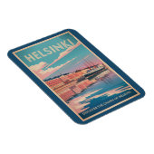 Helsinki Finland Waterfront Travel Art Vintage Magnet (Rechte Seite)