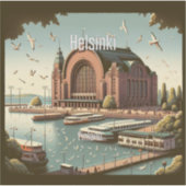 Helsinki Finnland 3 Inch Vinyl Sticker (Vorderseite)