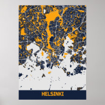 Helsinki - Finnland - Bluefresh City Map