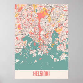 Helsinki - Finnland - Chalk City Map Poster