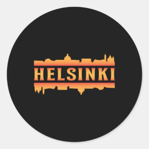 Helsinki Finnland City Skyline Cityscape Geschenk  Runder Aufkleber