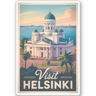 Helsinki Finnland Dom Reise Kunst Vintage Aufkleber