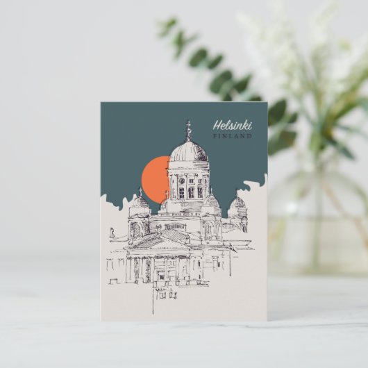 Helsinki Finnland Jahrgang Reise Stadt willkommen Postkarte (Stehend Vorderseite)