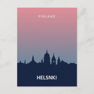 Helsinki Finnland Minimalistischer Sonnenuntergang Postkarte
