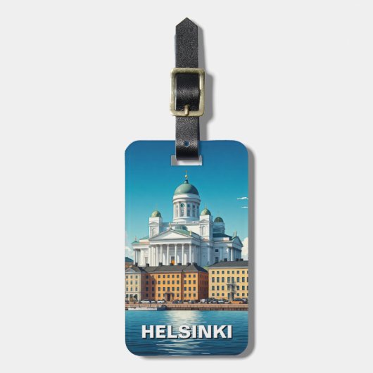 Helsinki Finnland Reise Gepäckanhänger (Vorderseite vertikal)