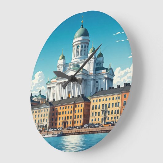 Helsinki Finnland Reise Große Wanduhr (Winkel)