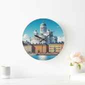 Helsinki Finnland Reise Große Wanduhr (Zuhause)