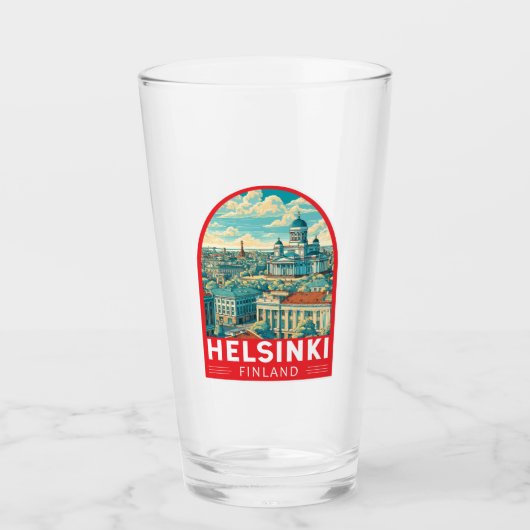 Helsinki Finnland Reise Kunst Emblem Glas (Vorderseite)