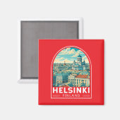 Helsinki Finnland Reise Kunst Emblem Magnet (Vorderseite/Rückseite)