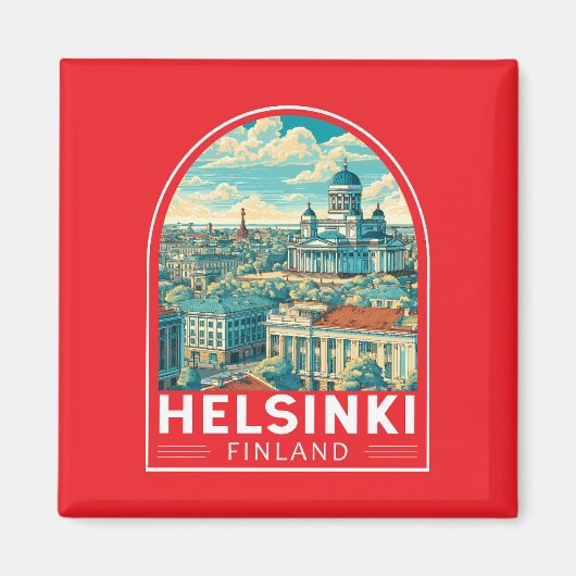 Helsinki Finnland Reise Kunst Emblem Magnet (Vorne)