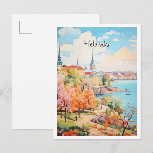 Helsinki Finnland Reise Kunst  Postkarte (Vorne/Hinten)