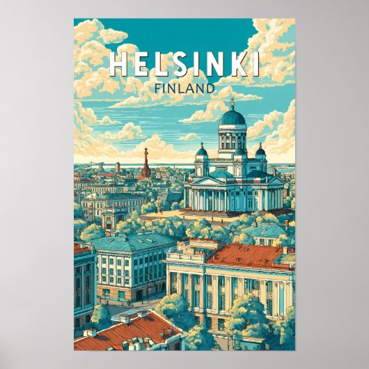 Helsinki Finnland Reise Kunst Vintage Poster (Vorne)