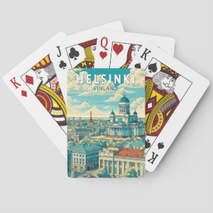 Helsinki Finnland Reise Kunst Vintage Spielkarten