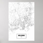 Helsinki, Finnland (schwarz auf weiß) Poster (Vorne)