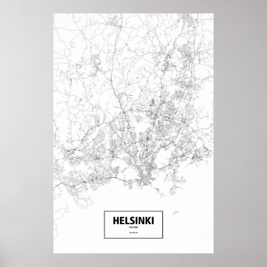 Helsinki, Finnland (schwarz auf weiß) Poster (Vorne)