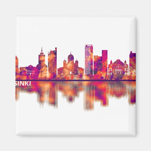 Helsinki Finnland Skyline Magnet (Vorne)
