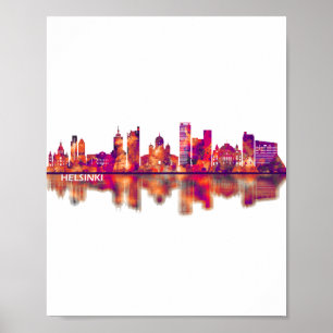 Helsinki Finnland Skyline Poster