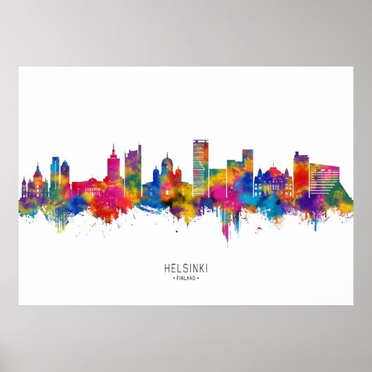 Helsinki Finnland Skyline Poster (Vorne)