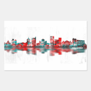 Helsinki Finnland Skyline Rechteckiger Aufkleber