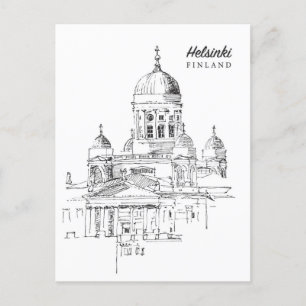 Helsinki Finnland Vintage-Reise Stadt Willkommen i Postkarte