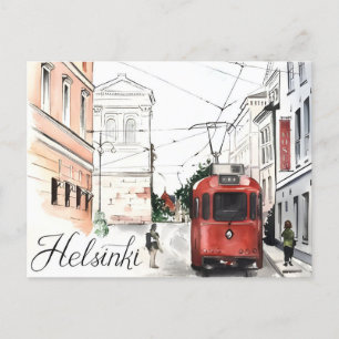 Helsinki Finnland Vintage-Reise Stadt Willkommen i Postkarte