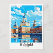 Helsinki Finnland Vintage Travel Illustration Postkarte (Vorderseite)