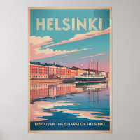 Helsinki Finnland Wasserfront Reise Kunst Vintage