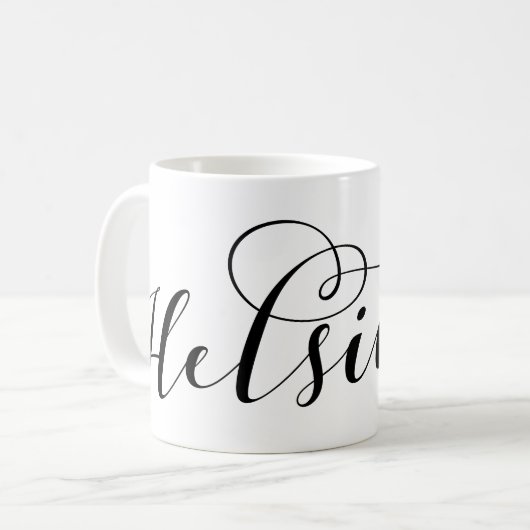 Helsinki Flag im Herzen Finnlands Kaffeetasse (Vorderseite Links)