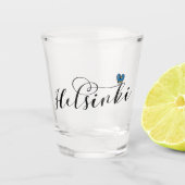 Helsinki Flag im Herzen Finnlands Schnapsglas (Vorderseite)