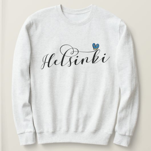 Helsinki Flag im Herzen Finnlands Sweatshirt (Design vorne)