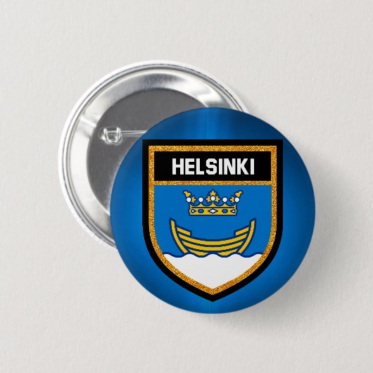 Helsinki-Flagge Button (Vorne & Hinten)