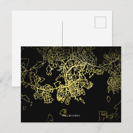 Helsinki Gold Style Art Karte (Vorne/Hinten)