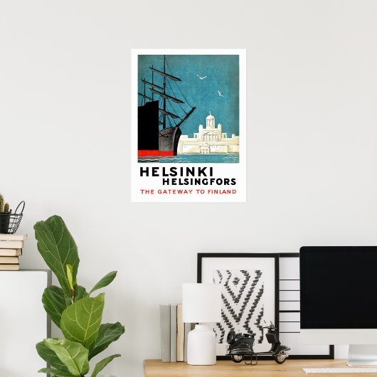 Helsinki, Helsingfors, Tor nach Finnland, Boote Poster (Heimbüro)