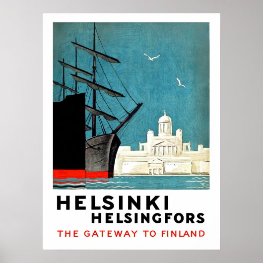 Helsinki, Helsingfors, Tor nach Finnland, Boote Poster (Vorne)