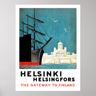 Helsinki, Helsingfors, Tor zu Finnland, Boote Poster