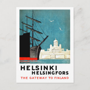 Helsinki, Helsingfors, Tor zu Finnland, Boote Postkarte