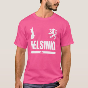 Helsinki mit finnischer Flagge, Helsinki-Emblem, H T-Shirt