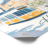 Helsinki Norwegen Gouache Paint Illustration Trave Poster (Ecke)