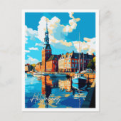 Helsinki Schweden Art Vintage Reise Illustration Postkarte (Vorderseite)