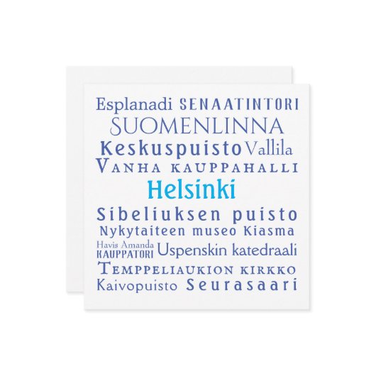 Helsinki-Sehenswürdigkeiten (Vorderseite/Rückseite Beispiel)